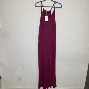 Thanks Womens Spaghetti Strap Magenta Romper With Pockets Sz‎ L NWT